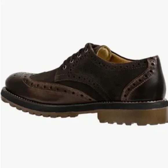 NWOT Sandro Moscoloni Men's RussellWingtip Shoe in Brown. Sz: 12